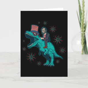 Tarjeta Abraham Lincoln T Rex Dinosaur 4 De Julio América