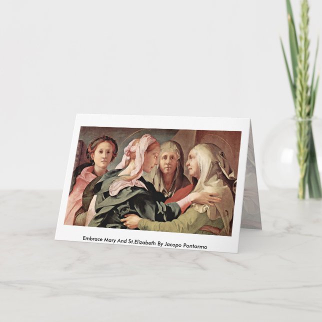 Tarjeta Abraza A Mary Y St.Elizabeth Por Jacopo Pontormo (Anverso)