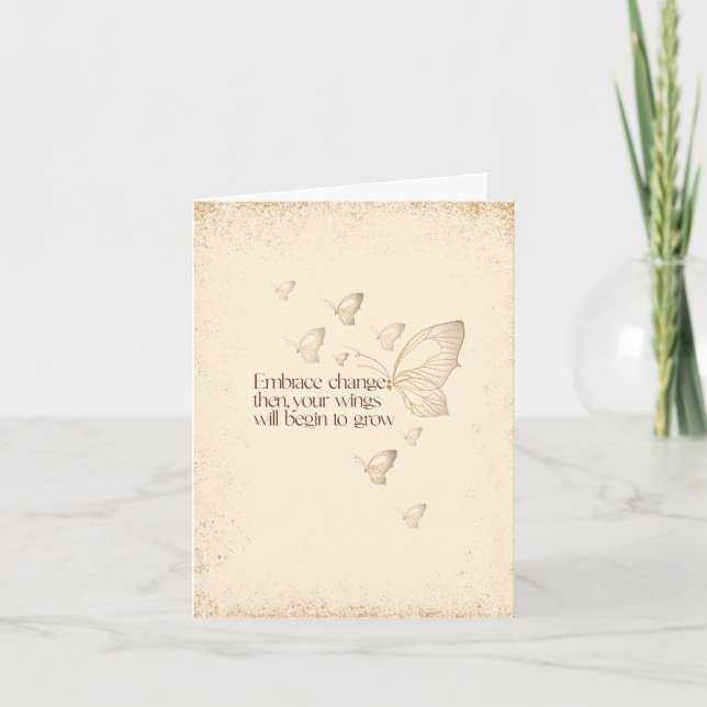 Tarjeta Abraza el Cambio-Mariposa Punto y Coma Inspiradora (Anverso)