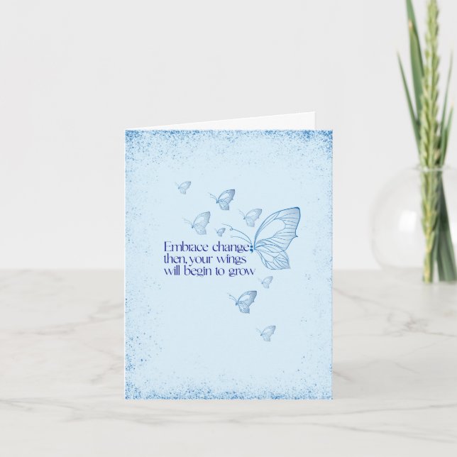 Tarjeta Abraza el Cambio-Mariposa Punto y Coma Inspiradora (Anverso)