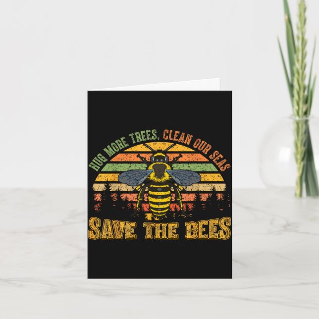 Tarjeta Abraza más árboles limpia mares salva abejas amant (Anverso)
