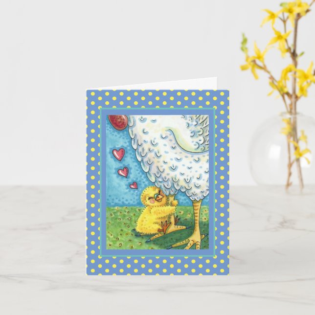 Tarjeta ABRAZAR A TU MOMMA, EL NIÑO AMA A LA MADRE HEN Bla (flor amarilla)