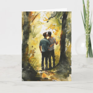 Tarjeta Abrazo Acuarela de Claros de Bosque