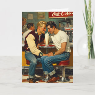 Tarjeta Abrazo de batido retro