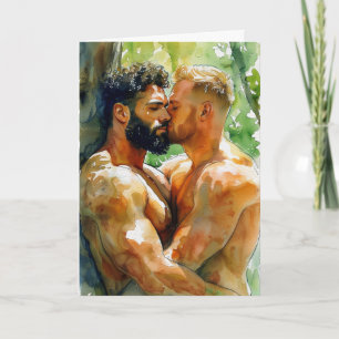 Tarjeta Abrazo de bosque al acuarela