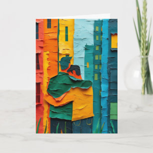 Tarjeta Abrazo de Collage Vibrante