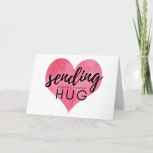 Tarjeta Abrazo de distanciamiento social en el corazón de