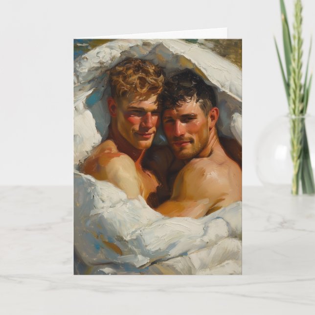 Tarjeta Abrazo de Duvet Iluminado por el Sol (Anverso)