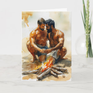 Tarjeta Abrazo de Fuego en la Playa