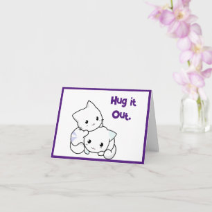 Tarjeta Abrazo De Gatitos Personalizados, Amistad Con Gato