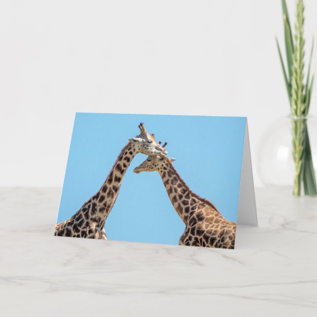 Tarjeta Abrazo de jirafas personalizado (Anverso)