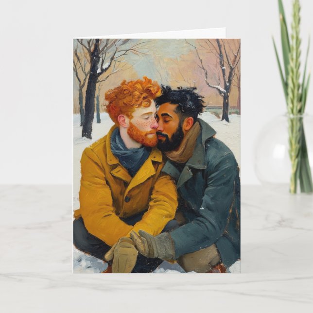 Tarjeta Abrazo de muñeco de nieve de invierno (Anverso)