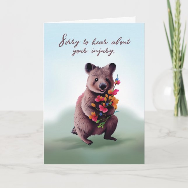 Tarjeta Abrazo de Oso con Flores para Sentirse Mejor despu (Anverso)
