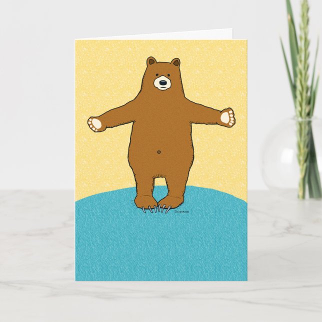 Tarjeta Abrazo de Oso de Aniversario Gratuito (Anverso)