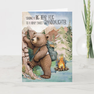 Tarjeta Abrazo de oso grande nieta en campamento de verano