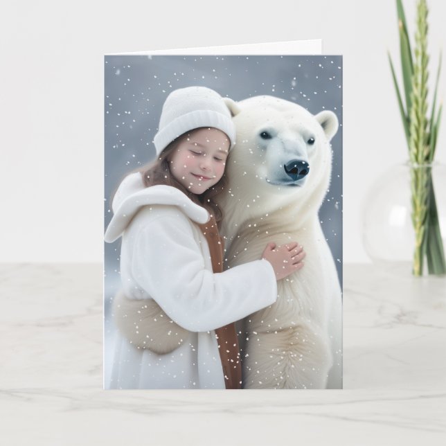 Tarjeta Abrazo de oso polar (Anverso)