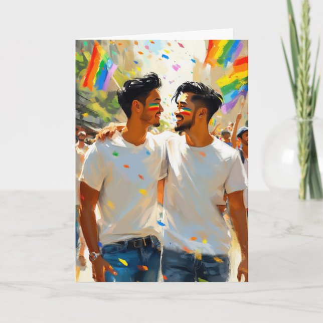 Tarjeta Abrazo del Desfile del Orgullo (Anverso)