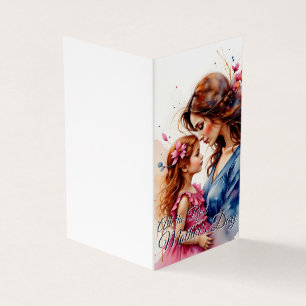 Tarjeta Abrazo del Día de la Madre en estilo floral acuare