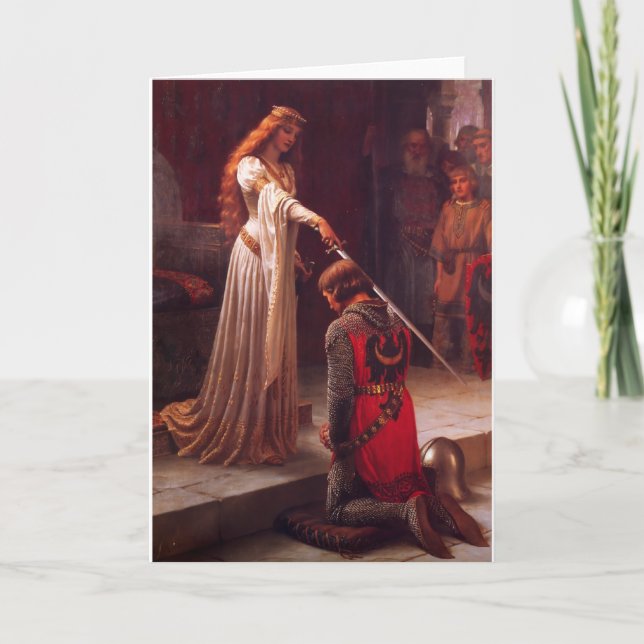 Tarjeta Abrazo - Edmund Blair Leighton (1901) (Anverso)