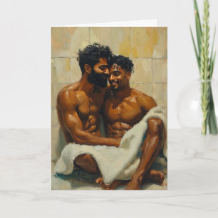 Tarjeta Abrazo en el baño después de la ducha