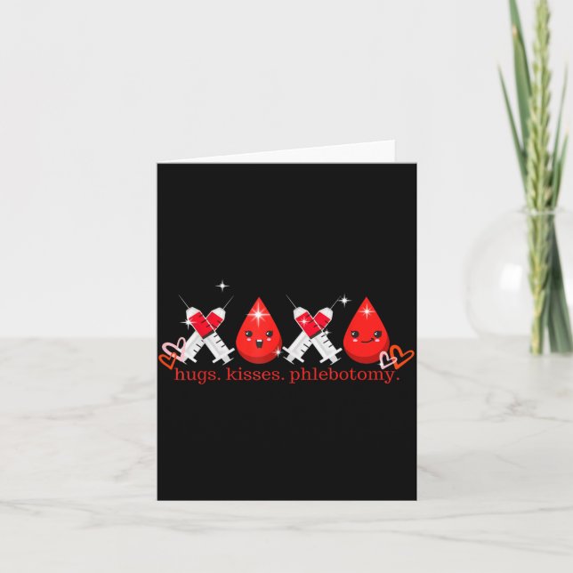 Tarjeta Abrazos Besos Flebotomía San Valentín Camiseta Fle (Anverso)
