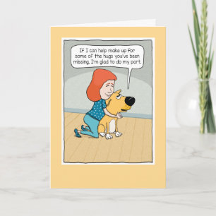 Tarjeta Abrazos extra de perro en tiempos difíciles