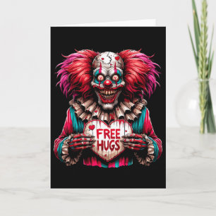 Tarjeta Abrazos Gratis Payaso Aterrador San Valentín Hallo