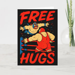 Tarjeta Abrazos Humor de Lucha Libre Divertido Luchador Lu