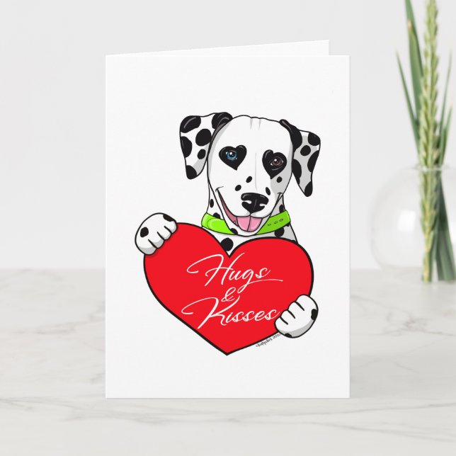 Tarjeta Abrazos y besos dálmatas (Anverso)
