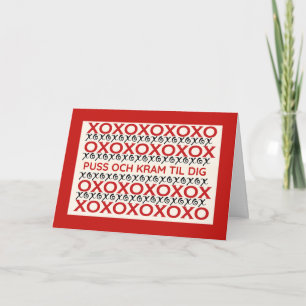 Tarjeta Abrazos y besos de corazón suecos para ti