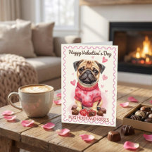 Abrazos y Besos de Pug Día de San Valentín Adorabl