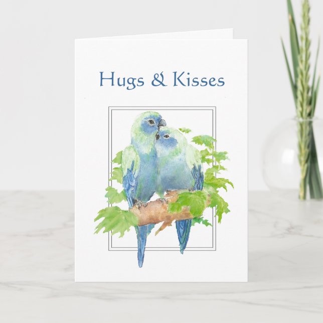 Tarjeta Abrazos y besos y deseo de cumpleaños de pareja de (Anverso)