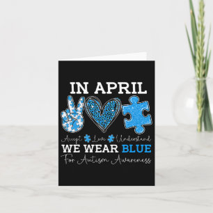 Tarjeta Abril Usamos Autismo Azul Conciencia Amor Acepta U