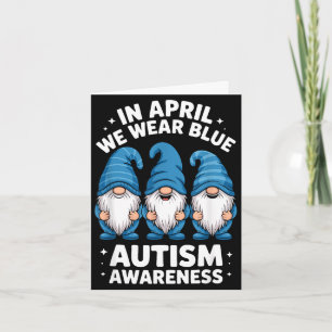 Tarjeta Abril viste gnomos azules conciencia del autismo