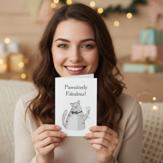 Tarjeta Absolutamente Fabuloso Saludo de Gato Divertido