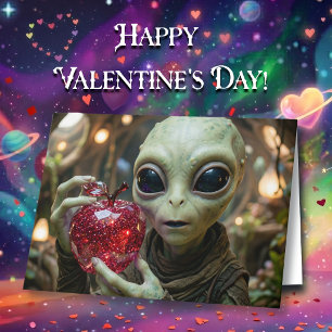 Tarjeta Absolutamente Tuyo  Divertido Alien Día de San Val