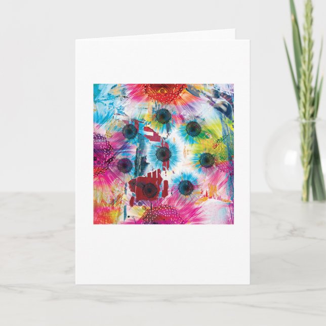 Tarjeta Abstract Arty Greetings Card - Tema Floral (Anverso)