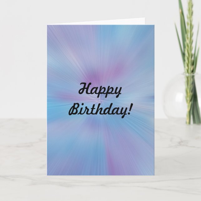 Tarjeta Abstract Blues and Purples Cumpleaños (Anverso)