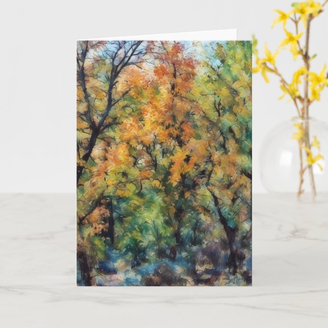Tarjeta Abstract Fall Season Treason Art Note Card (flor amarilla)