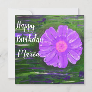 Tarjeta Abstract Flower Cute Cumpleaños Personalizado
