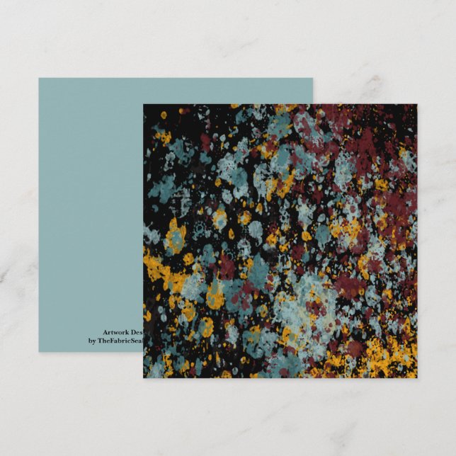 Tarjeta Abstract Graffiti Splatter Painting Art On Black (Anverso / Reverso)