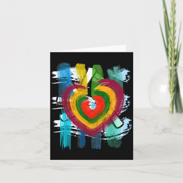 Tarjeta Abstract Heart _ Painterly Valentine Abstract Art  (Anverso)