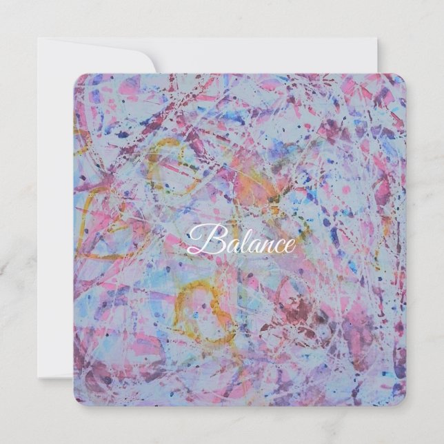 Tarjeta Abstract Mixed Media "Balance" Square  (Anverso)