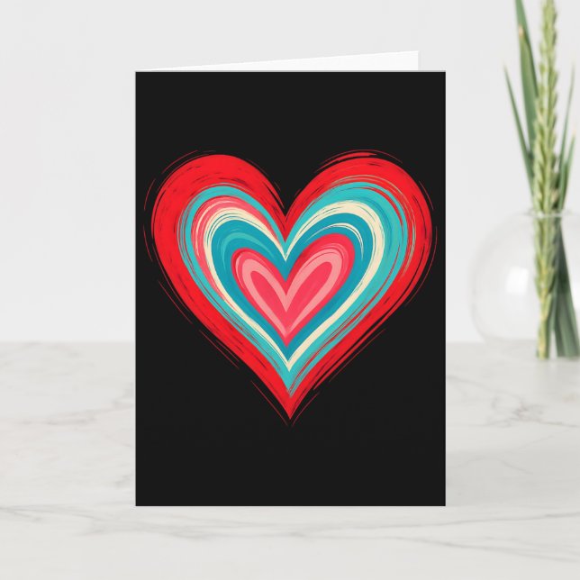 Tarjeta Abstract Painted Heart Valentine Love Art  (Anverso)