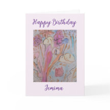 Abstract Pastel Floral Birday Card
