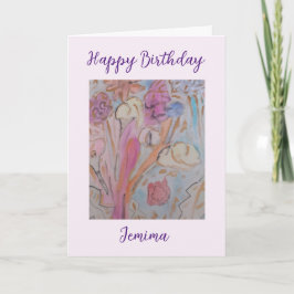 Tarjeta Abstract Pastel Floral Birday Card