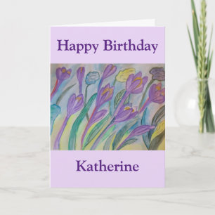 Tarjeta Abstract Spring Crocus Birday Card