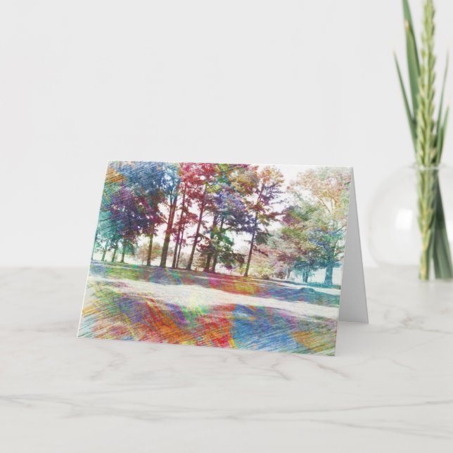 Tarjeta Abstract Watercolor Landscape Happy Birday Card (Anverso)