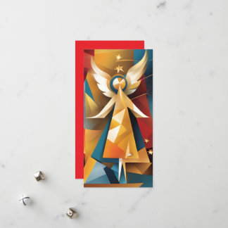 Tarjeta abstracta de ángel de Navidad