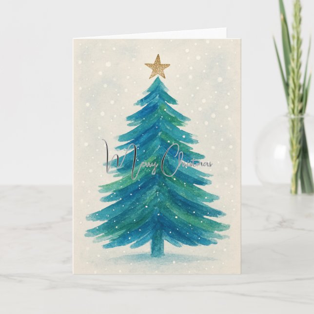 Tarjeta abstracta de árbol de Navidad Feliz Navida (Anverso)